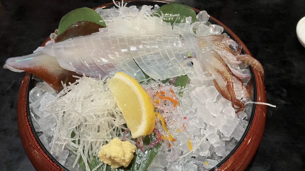 海陽亭の活イカ姿造りの画像